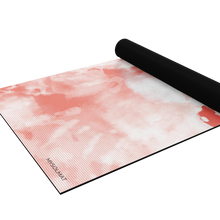 Load image into Gallery viewer, pink tie dye yoga mat half rolled up
