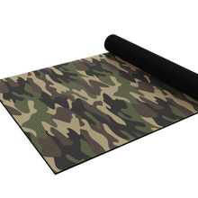 Load image into Gallery viewer, military camo yoga mat half rolled up
