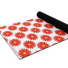 Load image into Gallery viewer, flower yoga mat half rolled
