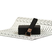 Load image into Gallery viewer, black yoga block with aztec mat and black strap
