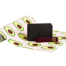 Load image into Gallery viewer, Wine strap with avocado yoga mat and black block
