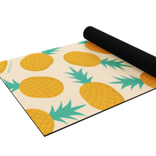 Load image into Gallery viewer, pineapple yoga mat half rolled up

