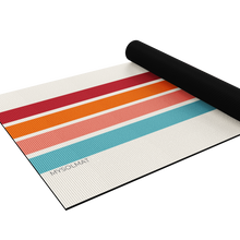 Load image into Gallery viewer, stripe yoga mat half rolled up
