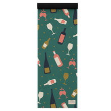 Load image into Gallery viewer, yoga mat with wine bottle design
